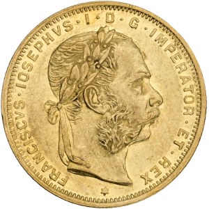 FRANCIS JOSEPH I. 1848-1916 , 8 Gulden/20 Francs 1890 Vienna