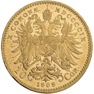 FRANCIS JOSEPH I. 1848-1916 , 10 Corona 1909 Vienna small head