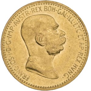 FRANCIS JOSEPH I. 1848-1916 , 10 Corona 1909 Vienna small head