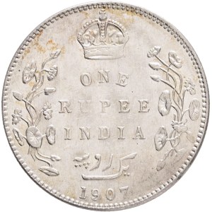 Britisch India EDWARD VII. 1901-1910 1 Rupee 1907
