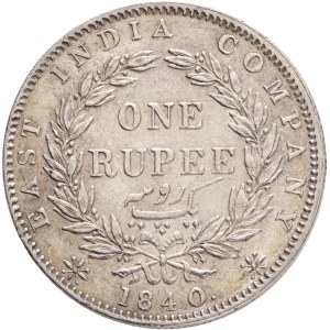 Britisch India VICTORIA 1837-1901 1 Rupee 1840, small diamonds