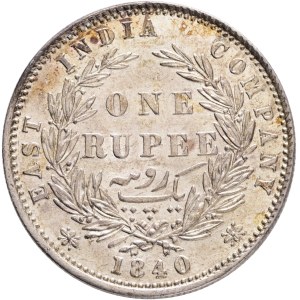 Britisch India VICTORIA 1837-1901 1 Rupee 1840, 27 berries