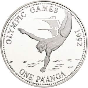 King Tāufaʻāhau Tupou IV 1965-2006, 1 Pa'anga 1991 Diver