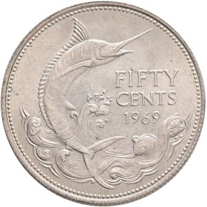 ELIZABETH II. 1952-2022, 50 cents 1969 London, only 26000pcs minted in 1970