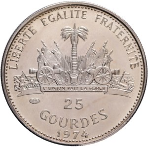 Second Republic 1957-1986, 25 Gourdes 1974, Bicentenary of the United States