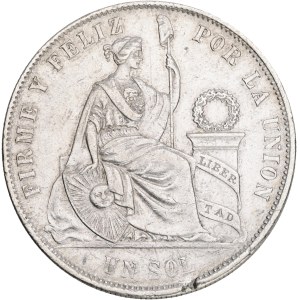 Republic 1822-date, 1 Sol 1869 YB, date Roman I