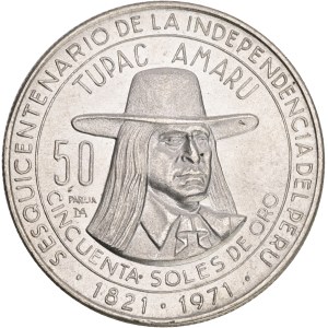 Republik 1822 - heute, 50 Soles de Oro 1971, Unabhängigkeit