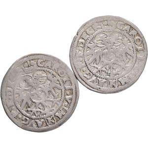 Kempten Free city, CHARLES V. 1519-1558, Lot 2 coins 3 Kreuzers 1553