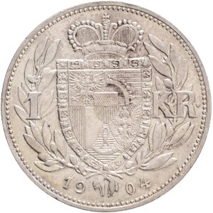 JOHANN II. 1858-1929, 1 Krone 1904