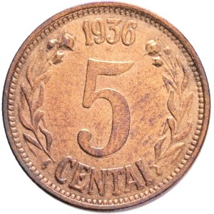 REPUBLIC 1918-1940, 5 Cents 1936
