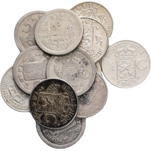 WILHELMINA 1890-1948 Lot 12 coins 1/4 Gulden 1906-1945