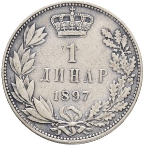 ALEXANDER I. 1889-1903, 1 Dinar 1898