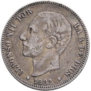 ALFONSO XII. 1874-1885, 2 Pesetas 1882(82) MS-M