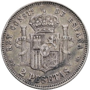 ALFONSO XII. 1874-1885, 2 Pesetas 1882(82) MS-M