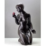 Kravsko Ceramics - Figurine of a woman with a rose - Czechoslovakia 1960s