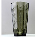 Art Deco Crystal Vase by Josef Hoffmann - Bohemia 1930s