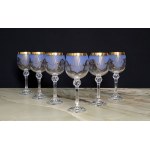 Bohemia - Crystal wine cup set decorated with gold - 1970s