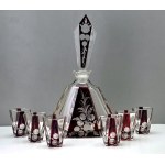 Karl Palda - Art Deco - crystal decanter with glasses - 1930s.