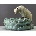 Art Deco style platter with polar bear - Ditmar Urbach - Czechoslovakia 1950s