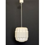 Modernist white chandelier - Kamenický Šenov - Czechoslovakia - 1960s