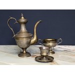 Silver-plated vintage style coffee and tea set - John Maple & Co - Sheffield - 1st half of 20th century.