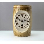 Mirostowice - Porcelite mantel clock "Barrel" - 1970s design