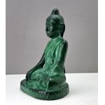 Curt Schlevogt - Art Deco - malachite glass - Large figurine seated Buddha.