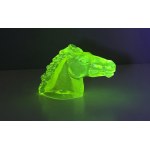Art Deco style horse head - uranium glass proj. Curt Schlevgota