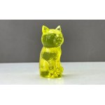 Glass cat figurine - uranium glass proj. Curt Schlevgot