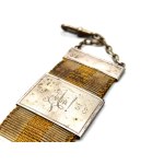 Silver devise for pocket watch, monogram and date 1938