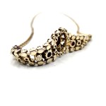 Art Nouveau silver necklace with natural garnets - early 20th century [ Art Nouveau ].