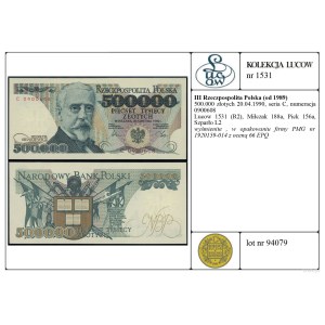 Polsko, 500.000 PLN, 20.04.1990