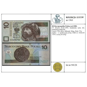 Polonia, 10 zloty, 25.03.1994