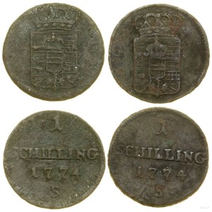 Polska, zestaw: 2 x szeląg, 1774 S, Smolnik