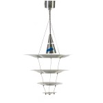 Chandelier made of metal rings