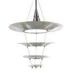 Chandelier made of metal rings