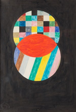 Marek Oberländer (1922 Szczerzec koło Lwowa - 1978 Nicea), Kompozycja abstrakcyjna z kołami