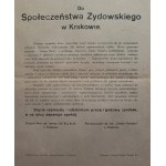 Provolání k židovské obci, Krakov, 30. léta 20. století.