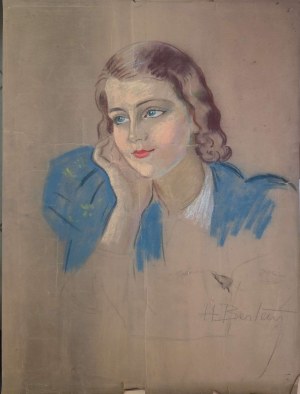 Henryk Berlewi (1894-1967), Portret młodej dziewczyny w niebieskiej sukience