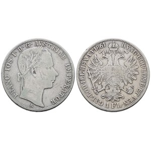 AUSTRIA. Francesco Giuseppe (1848-1916). Fiorino 1861 A (Vienna). KM 2219; Ag; 12,34gr. qBB