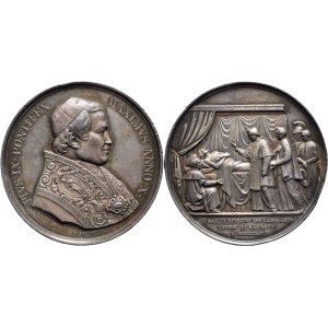 STATO PONTIFICIO. Pio IX (1846-1878). Medaglia - A. X - AG Mont. 42 Ex Bernardi 1973. SPL-FDC