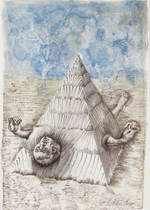 Jan Lebenstein (1930 Brześć Litewski - 1999 Kraków), Ilustracja do wydania poezji Eugenio Montale „Cinquante Ans De Poesie”, 1972