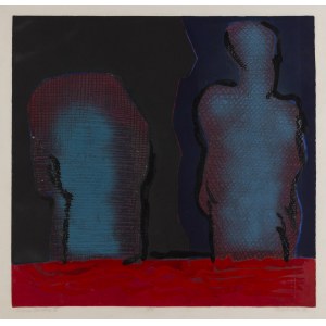 Halina Chrostowska (1929 Warsaw - 1990 Warsaw), Figure red X, 1972
