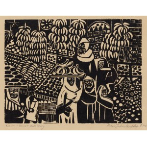 Teresa Jakubowska (b. 1930, Vilnius), Cairo oat bazaar, 1961