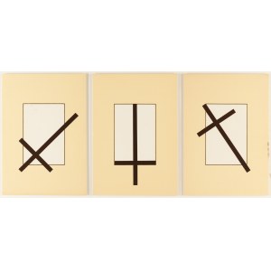 Zbigniew Gostomski (1932 Bydgoszcz - 2017 Otwock), Three Crosses (triptych), 1984