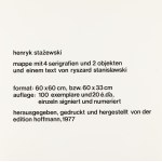 Henryk Stażewski (1894 Warsaw - 1988 Warsaw), Portfolio 1972-76, 1977