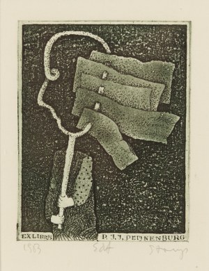 Stasys Eidrigevicius (ur. 1949, Mediniszki na Litwie), Exlibris P.J.J. Pejnenburg, 1963