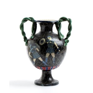 MANIFATTURA AVALLONE, Two-handled vase with warriors