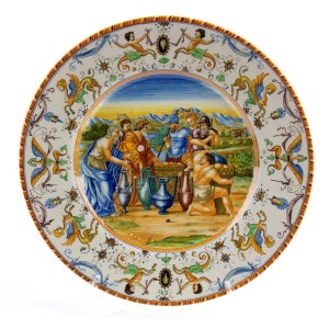 MANIFATTURA MOLARONI - PESARO, Plate with biblical scene