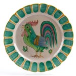 Plate with rooster decoration